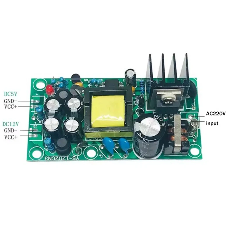 12V/5V 1A Isolated Switching Power Supply Module Dual Output AC85-265V to 12V/5V AC-DC Converter for Electronics