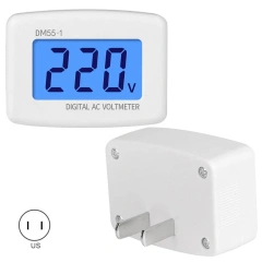AC 110V 220V Digital Voltmeter EU US Plug Volt Meter Socket Voltage Tester LCD Display Voltage Meter Wall Flat Voltage Meter