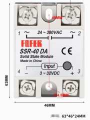 SSR-10DA SSR-25DA SSR-40DA SSR-90DA 10A 25A 40A 50A 60A 70A Solid State Relay Module 3-32V Input DC 24-380V AC