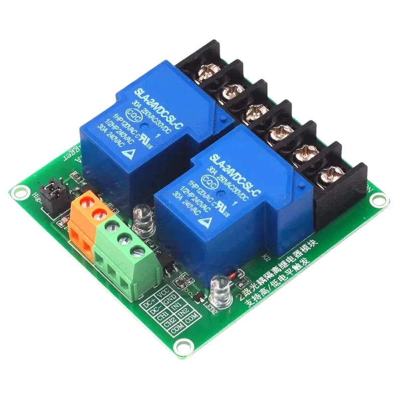 1-channel/2-channel/4-channel 30A relay module with optocoupler isolation, high current support for high and low levels 5V1V24V