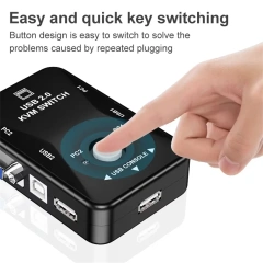 KVM Switch VGA USB 2.0 Switch Adapter Shared Controller 4 Input 1 Output For Computer Projector Printer Keyboard Mouse KVM cable