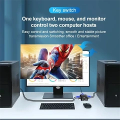 KVM Switch VGA USB 2.0 Switch Adapter Shared Controller 4 Input 1 Output For Computer Projector Printer Keyboard Mouse KVM cable