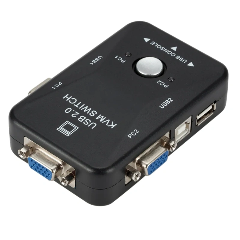 KVM Switch VGA USB 2.0 Switch Adapter Shared Controller 4 Input 1 Output For Computer Projector Printer Keyboard Mouse KVM cable