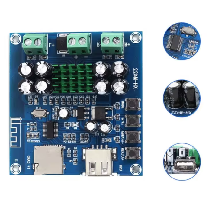 XH-M422 DC12-24V TPA3116D2 50W + 50W Bluetooth 4.0 Amplifier Board Module With Bluetooth U Disk TF Card Player C3-001