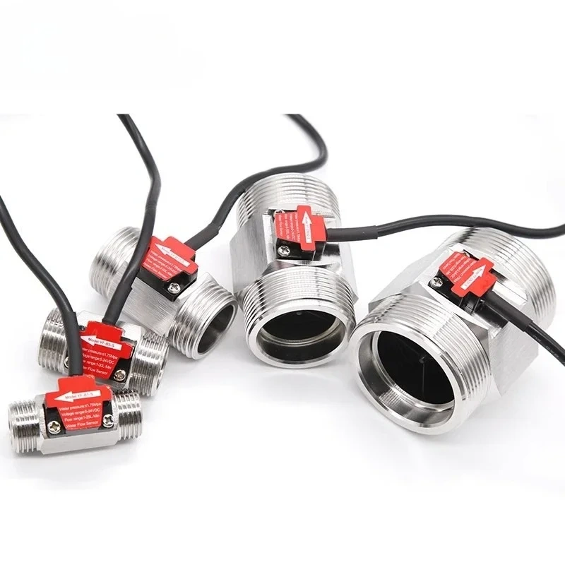 Hall effect flowmeter sensor, stainless steel liquid flowmeter, industrial sensor pipeline