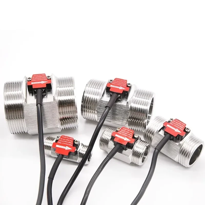 Hall effect flowmeter sensor, stainless steel liquid flowmeter, industrial sensor pipeline