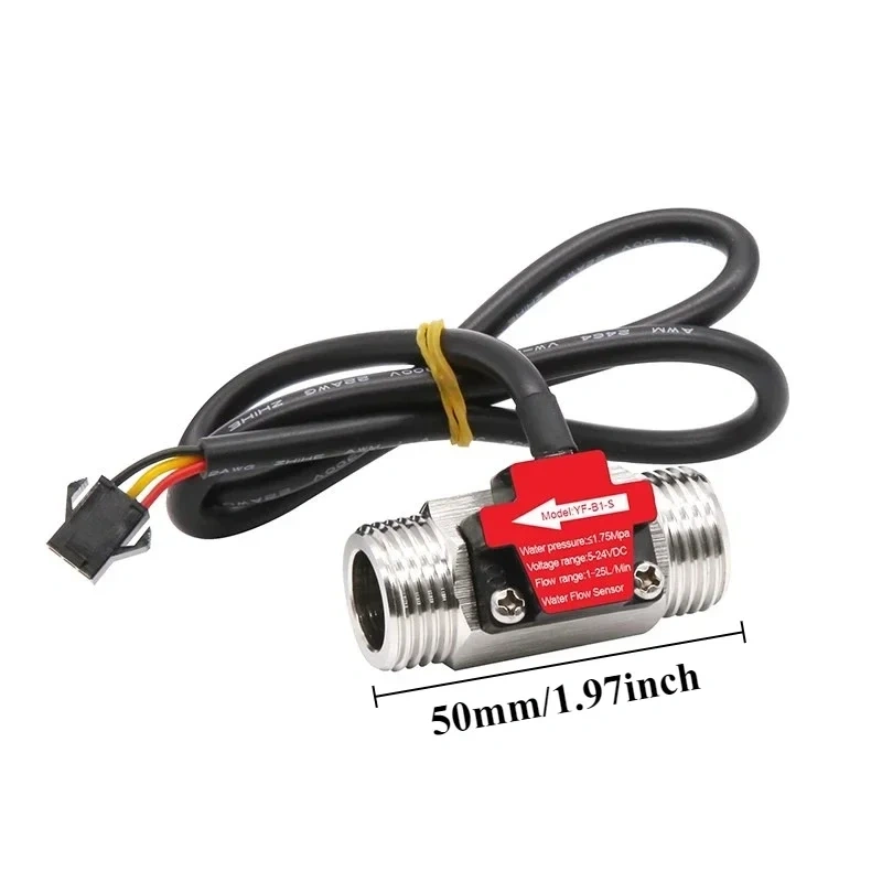 Hall effect flowmeter sensor, stainless steel liquid flowmeter, industrial sensor pipeline