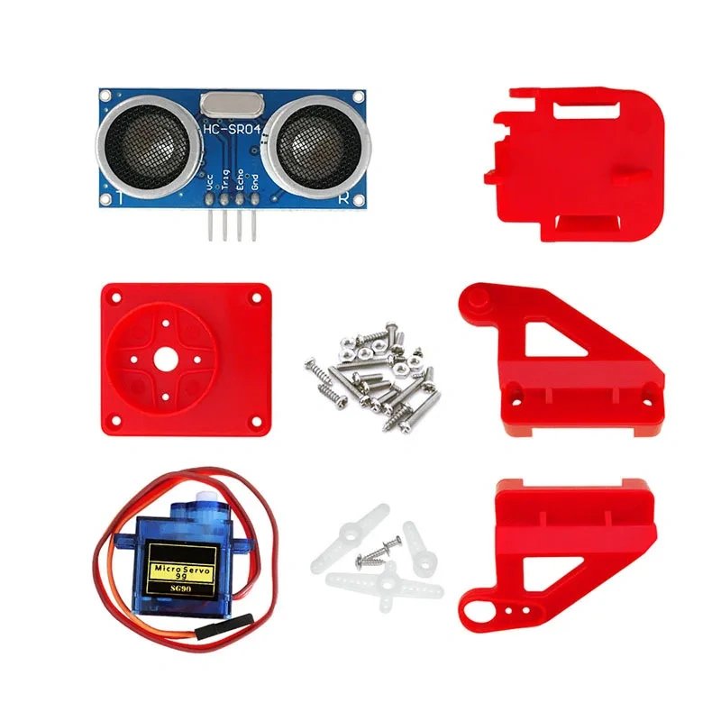 Single-chip Microcomputer Car Ultrasonic Ranging Obstacle Avoidance Module Gimbal Kit Steering Gear and Bracket Robot