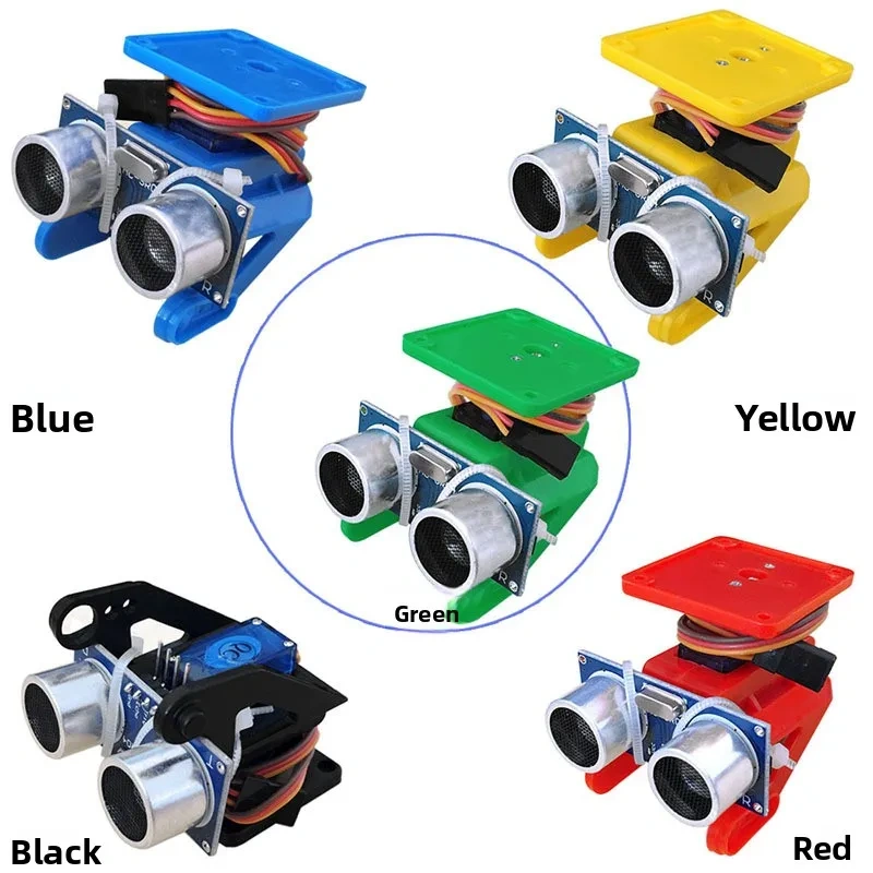 Single-chip Microcomputer Car Ultrasonic Ranging Obstacle Avoidance Module Gimbal Kit Steering Gear and Bracket Robot