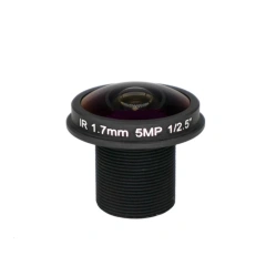 Panoramic wide-angle lens  focal length 1.7mm and 1.8mm, high-definition 5-megapixel M12 fisheye camera lens