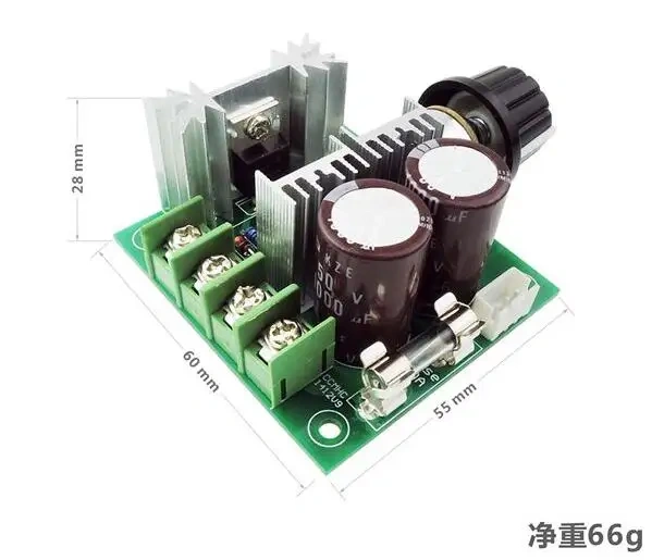 DC 12V 24V 30V 40V 50V 10A 13KHZ Auto PWM DC Motor Speed Regulator Governor Speed Controller Switch 1000uF B4