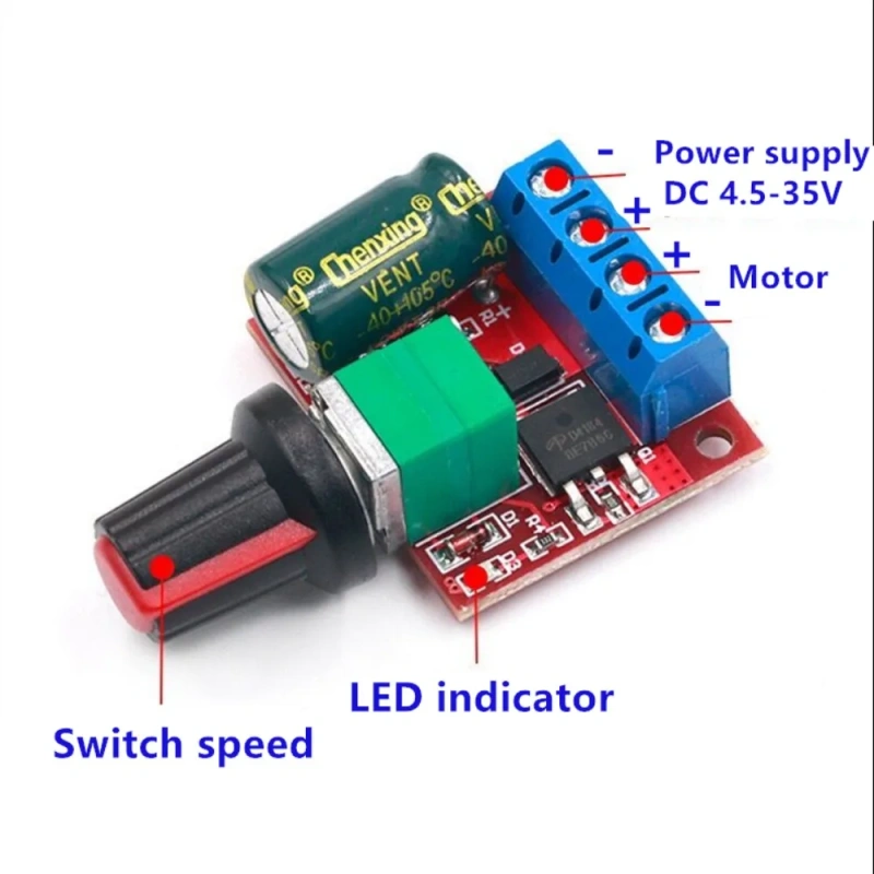 5A 90W PWM 12V DC Motor Speed Controller Module DC-DC 4.5V-35V Adjustable Speed Regulator Control Governor Switch 24V
