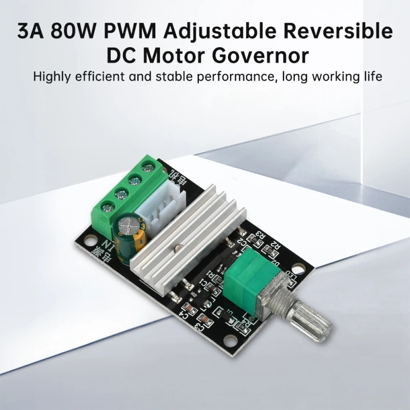 DC 6V 12V 24V 28V 3A 80W PWM Motor Speed Controller Adjustable Speed DC Motor Driver Forward Reverse Switch