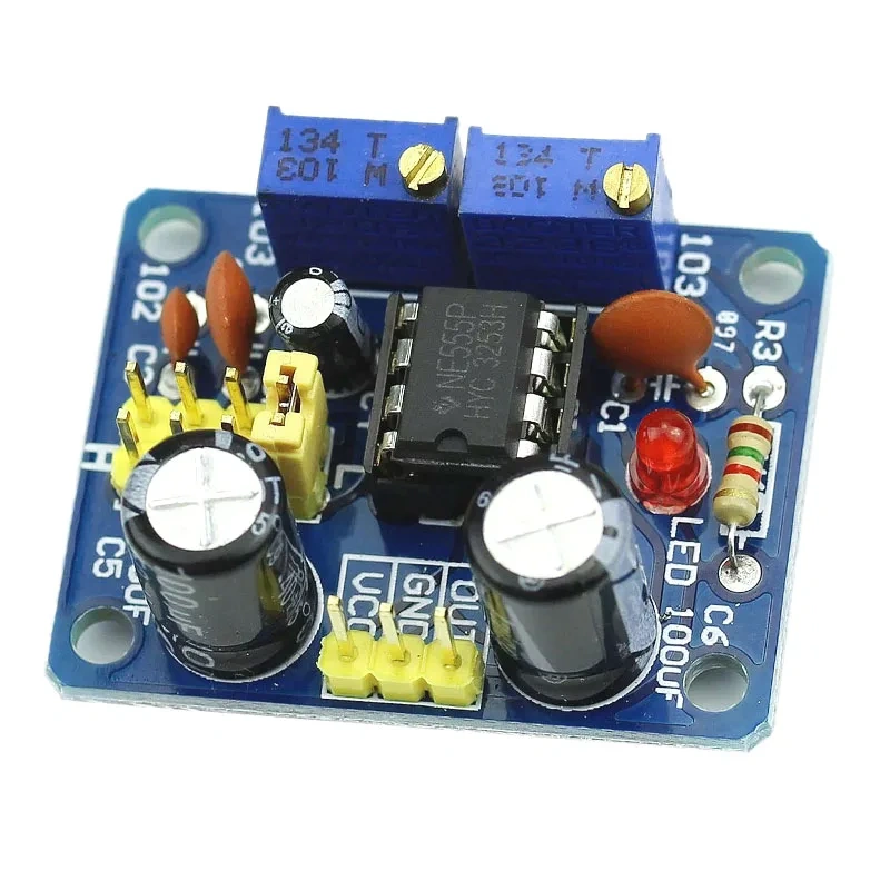 NE555 Pulse Module - Adjustable Frequency & Duty Cycle Square/Rectangle Wave Signal Generator