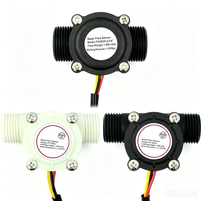 YF-S201 FS300A Water Flow Sensor 4/6 Points G1/2/3/4 Interface