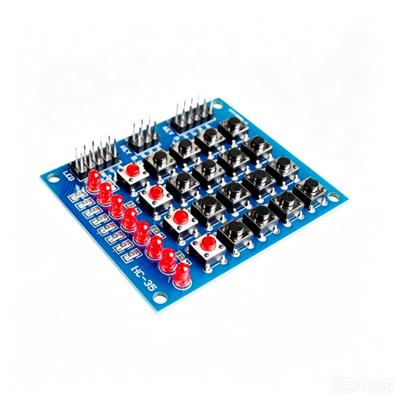 4X4 Matrix Keyboard with Push Buttons