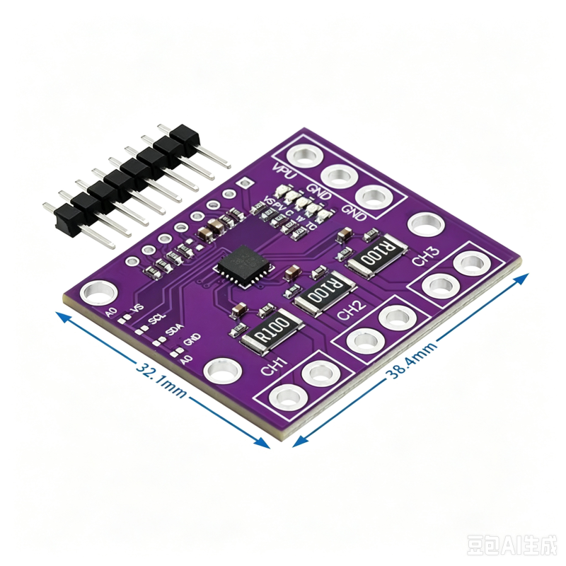 MCU-3221 INA3221 Three Way I2C Output Current Power Monitor