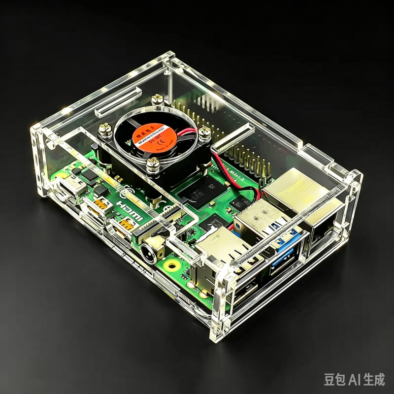 Acrylic Case with Fan for Raspberry Pi 3/4 Model B+