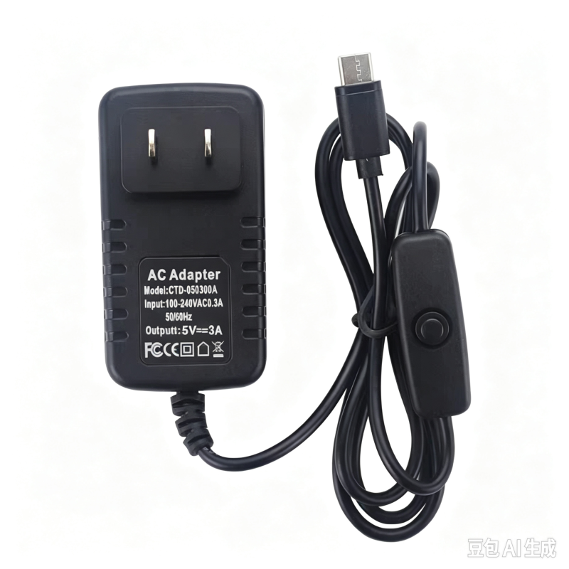 Raspberry Pi 4B/3B+ Power Supply Adapter 5V 3A With Switch