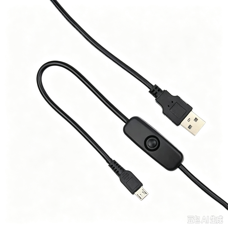 Raspberry Pi 4B/3B+ USB Interface Power Cable With Switch