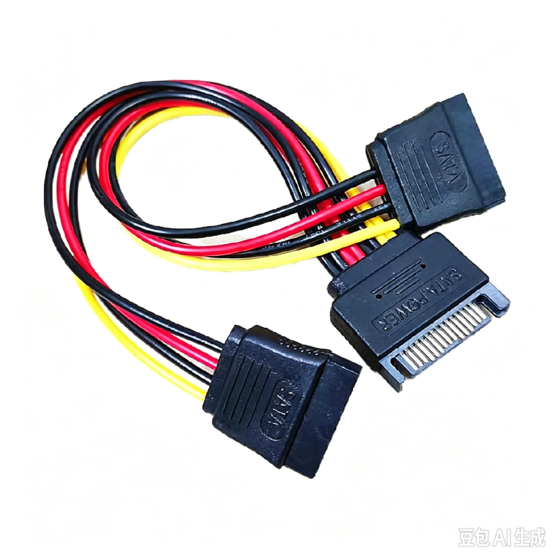 SATA 15 Pin Male to 2*15 Pin Female Power Splitter Harness