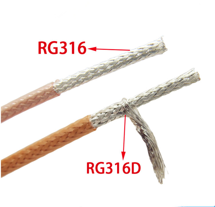 Low Loss High Temperature Double Shielded RG316 Coaxial Cable