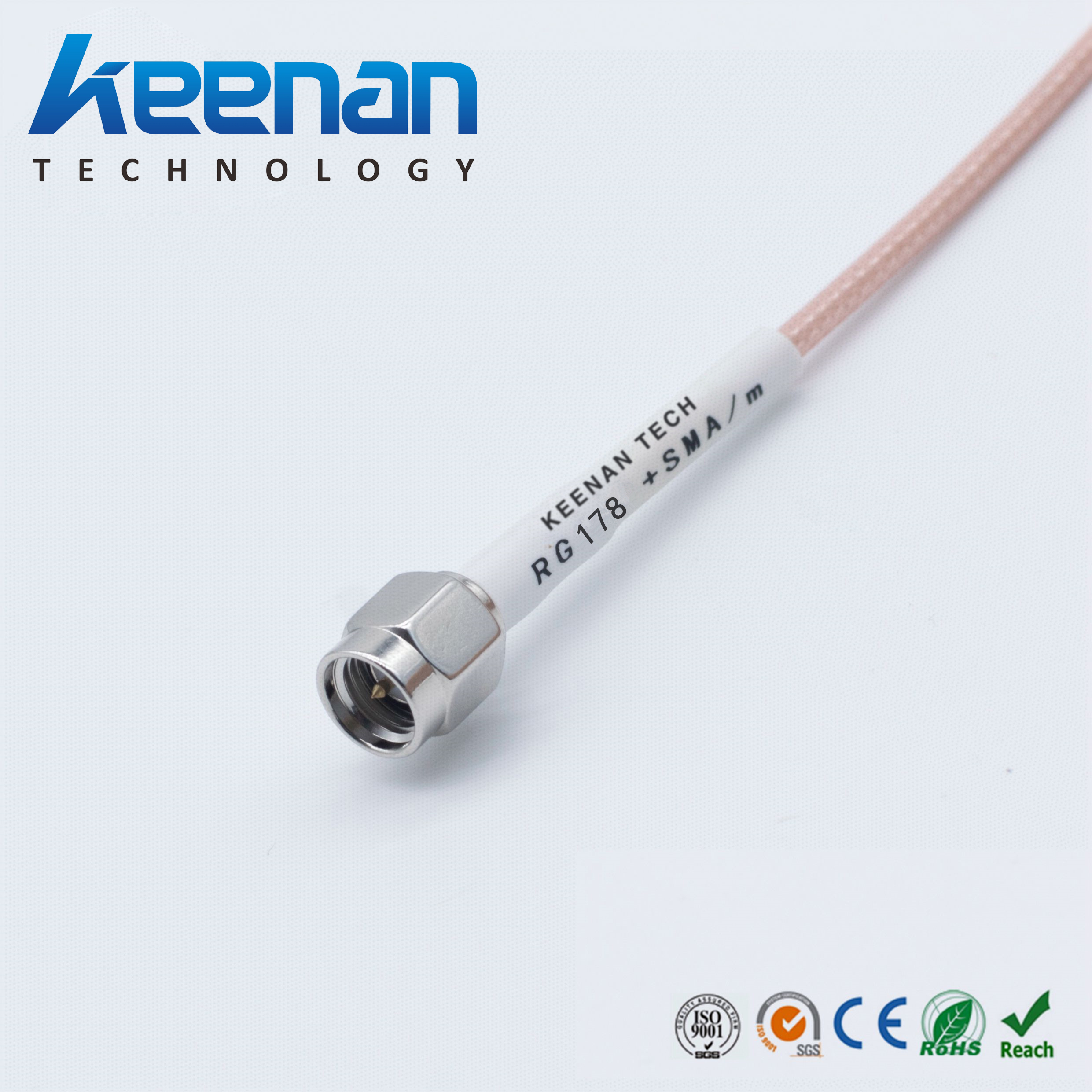 High temperature 50 ohm PTFE cable RG178 coaxial cable