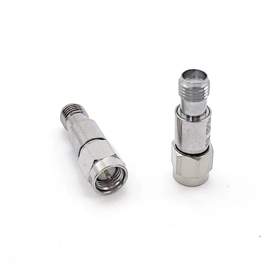 DC-12G Stainless Steel SMA Male to SMA Female 2W RF Fixed Attenuator 1-40db