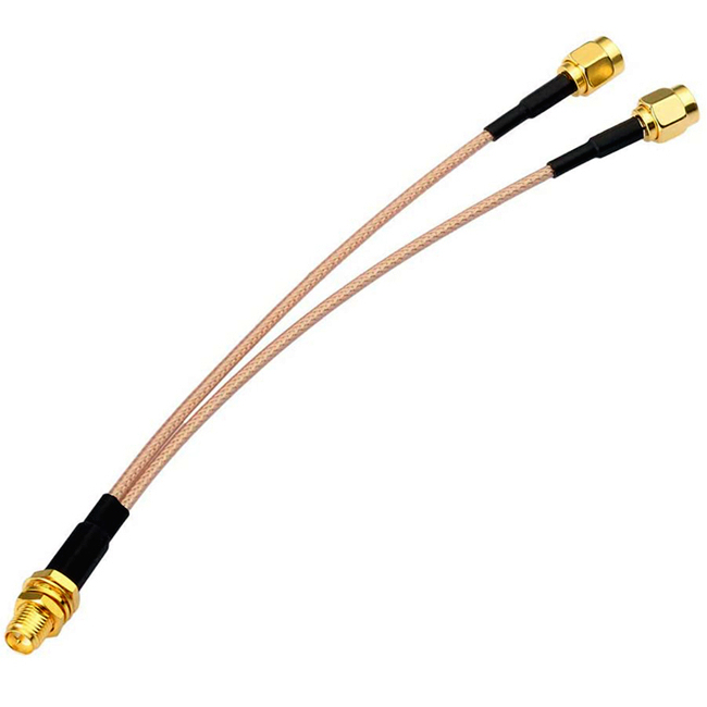 SMA Female to Dual SMA Male V Type RG316 Splitter Cable for GSM CDMA 3G 4G GPS WIFI DAB Ham Radio TV Antenna