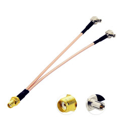 SMA Female to Dual Y Type TS9 Male Jumper  RG316 Pigtail Cable