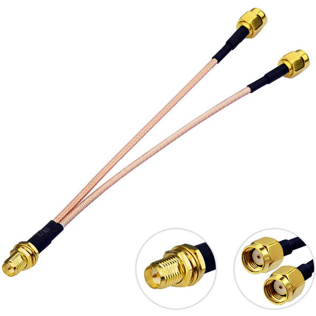 SMA Female to Dual SMA Male V Type RG316 Splitter Cable for GSM CDMA 3G 4G GPS WIFI DAB Ham Radio TV Antenna