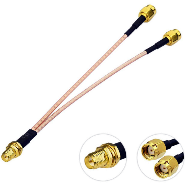 SMA Female to Dual SMA Male V Type RG316 Splitter Cable for GSM CDMA 3G 4G GPS WIFI DAB Ham Radio TV Antenna