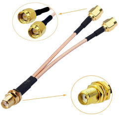 SMA Female to Dual SMA Male V Type RG316 Splitter Cable for GSM CDMA 3G 4G GPS WIFI DAB Ham Radio TV Antenna