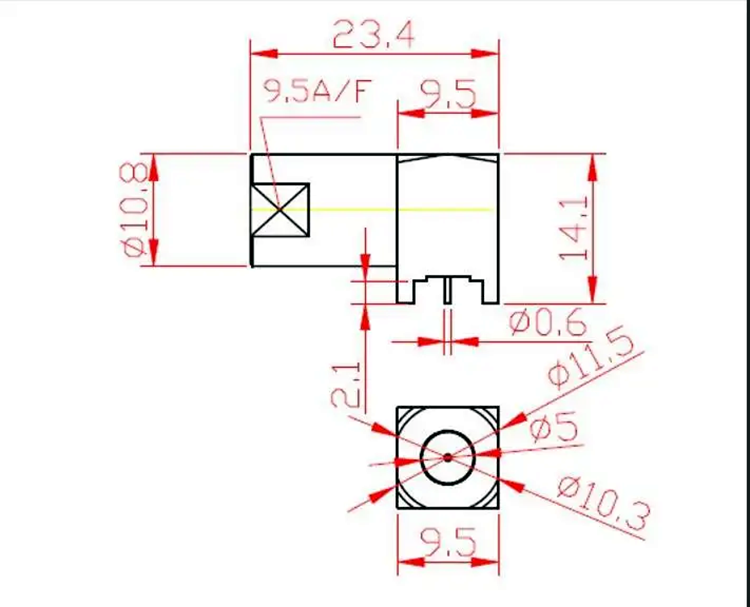 FME Male Right Angle PCB Mount RF Connector for GSM Antenna