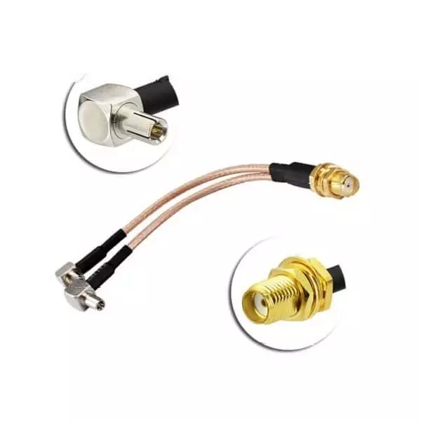 SMA Female to Dual Y Type TS9 Male Jumper  RG316 Pigtail Cable