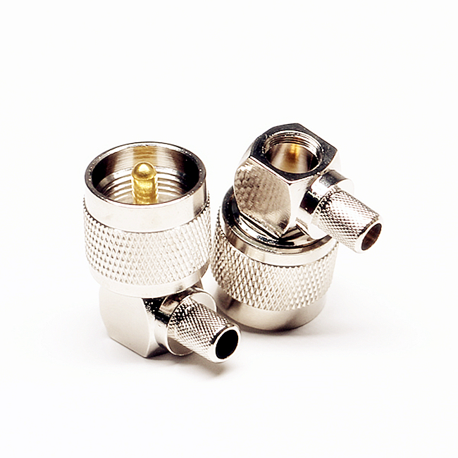 PL259 UHF Crimp Type Right Angle Male RF Connector for RG8X RG58 LMR240 5D-FB Coaxial Cable