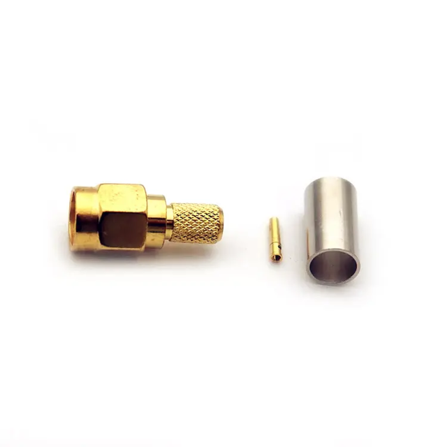Factory Price RPSMA Plug Crimp Coaxial Connector for RG58 LMR200 LMR195 Cable