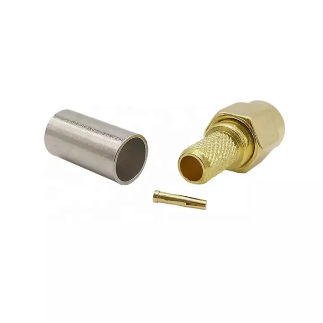 Factory Price RPSMA Plug Crimp Coaxial Connector for RG58 LMR200 LMR195 Cable