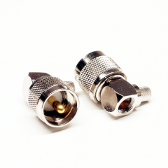 PL259 UHF Crimp Type Right Angle Male RF Connector for RG8X RG58 LMR240 5D-FB Coaxial Cable