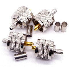 UHF PL259 Male Plug Crimp RF Coaxial Connector for RG58 LMR195 RG142 LMR200 Cable