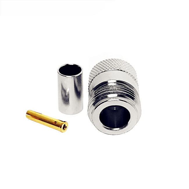 N Female Crimp Connector for RG58 LMR195 LMR200 Cable WiFi GSM GPS RF Radio Antenna