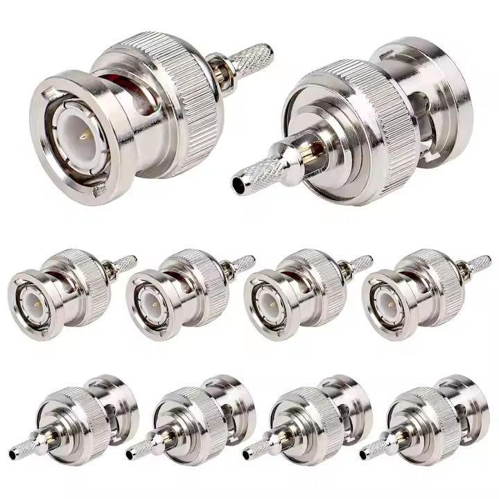 RF Coaxial BNC Male Crimp Connector for RG174 RG178 RG223 RG179 Coaxial Cable
