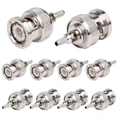 RF Coaxial BNC Male Crimp Connector for RG174 RG178 RG223 RG179 Coaxial Cable
