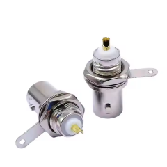 BNC Female Socket Solder Connector Chassis Panel Mount Coaxial Cable For Welding Machine Parts