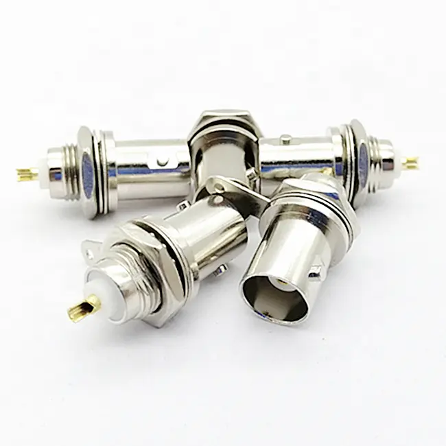 BNC Female Socket Solder Connector Chassis Panel Mount Coaxial Cable For Welding Machine Parts