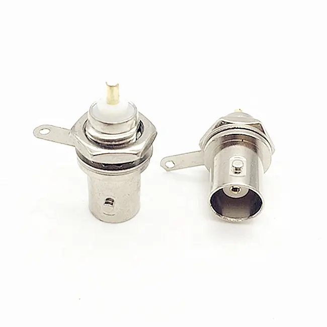 BNC Female Socket Solder Connector Chassis Panel Mount Coaxial Cable For Welding Machine Parts