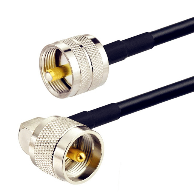 PL259 UHF Crimp Type Right Angle Male RF Connector for RG8X RG58 LMR240 5D-FB Coaxial Cable