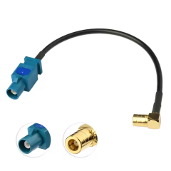 Automotive RF Cable Assembly FAKRA Male to SMB Female to RG174 Extension Cable