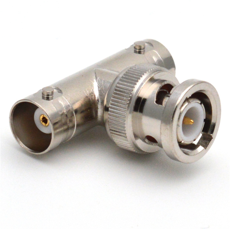 T Type BNC Male to Two BNC Female Connector Video Adapter