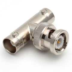 T Type BNC Male to Two BNC Female Connector Video Adapter